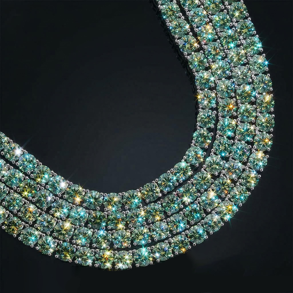 5mm S925 & Moissanite Green Tennis Chain