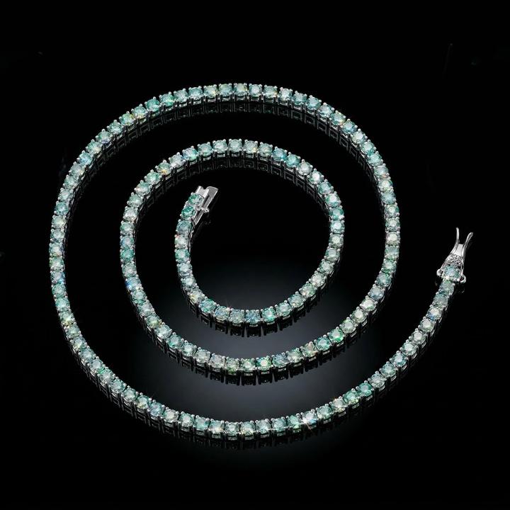 5mm S925 & Moissanite Green Tennis Chain