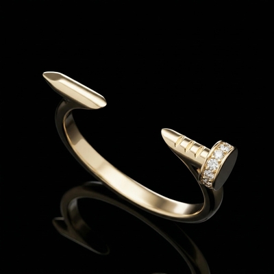 925S & VVS Moissanite Nail Ring