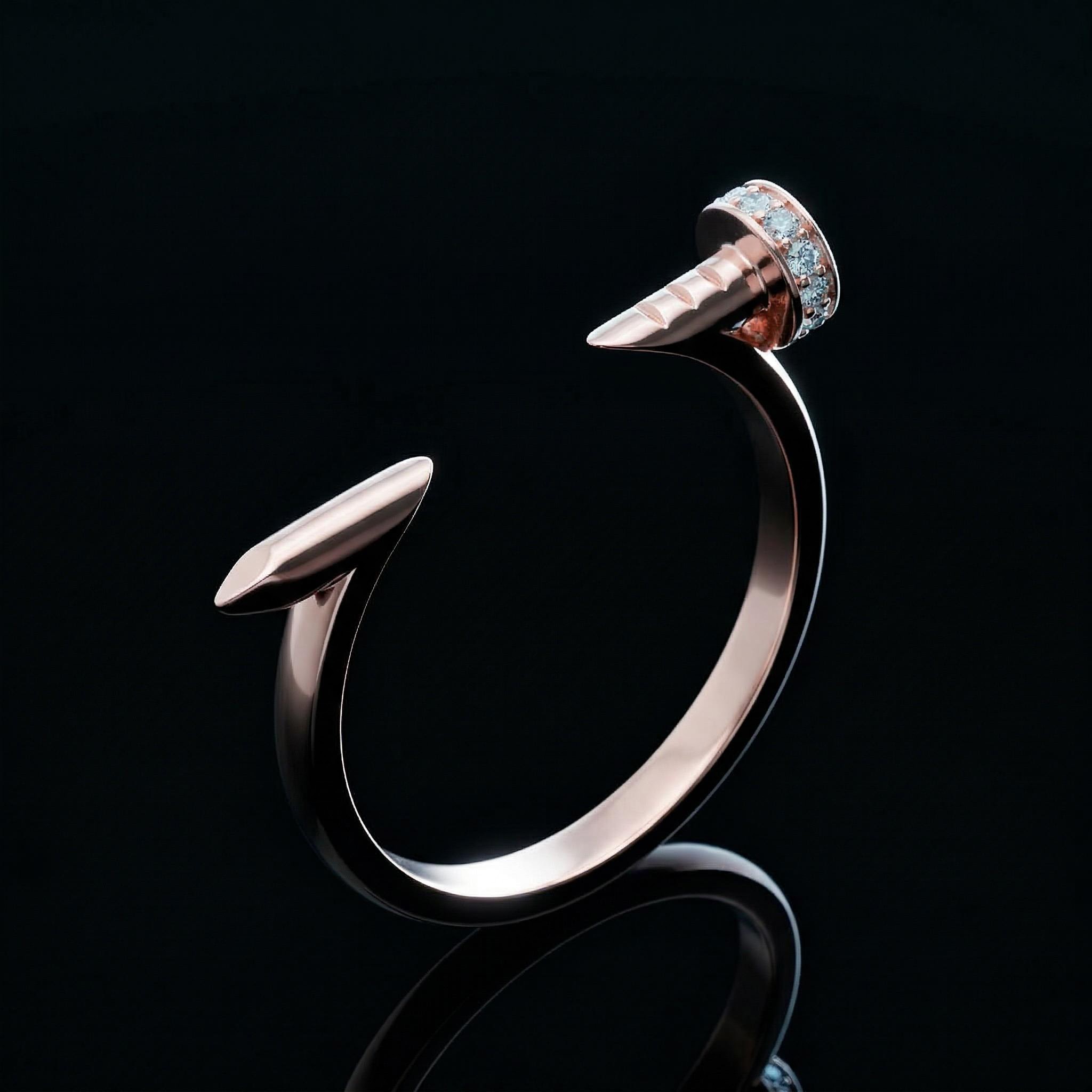 925S & VVS Moissanite Nail Ring