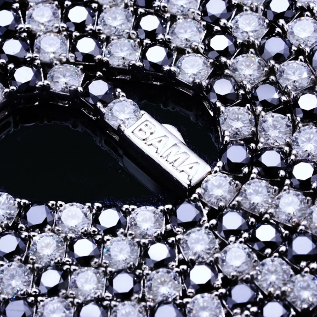 5mm S925 & Moissanite Black & White Custom Name Tennis Chain