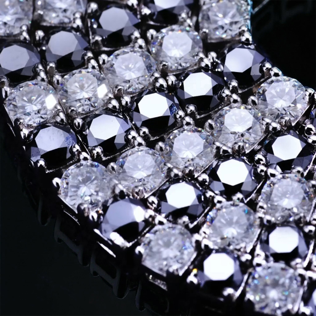 5mm S925 & Moissanite Black & White Custom Name Tennis Chain