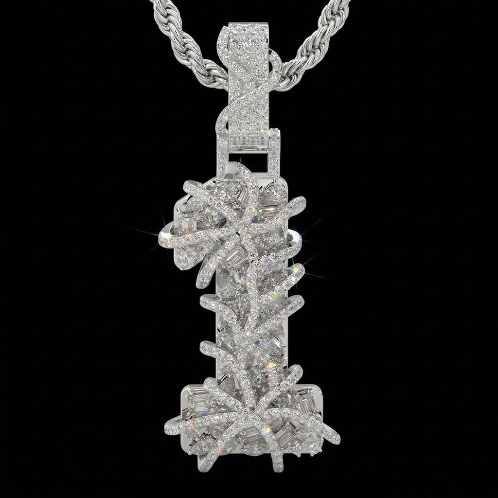 Iced Out Number 1 Thorn Pendant
