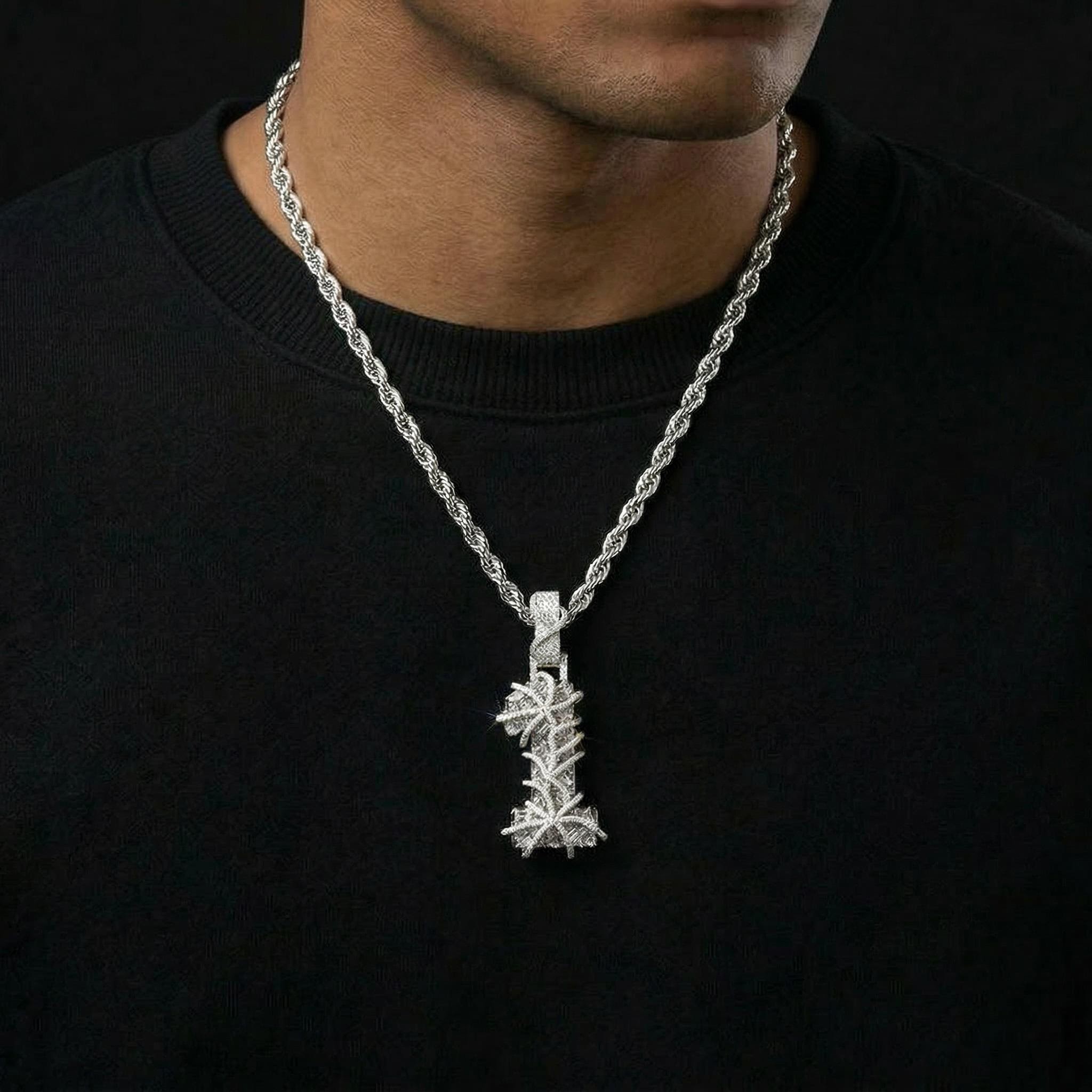 Iced Out Number 1 Thorn Pendant
