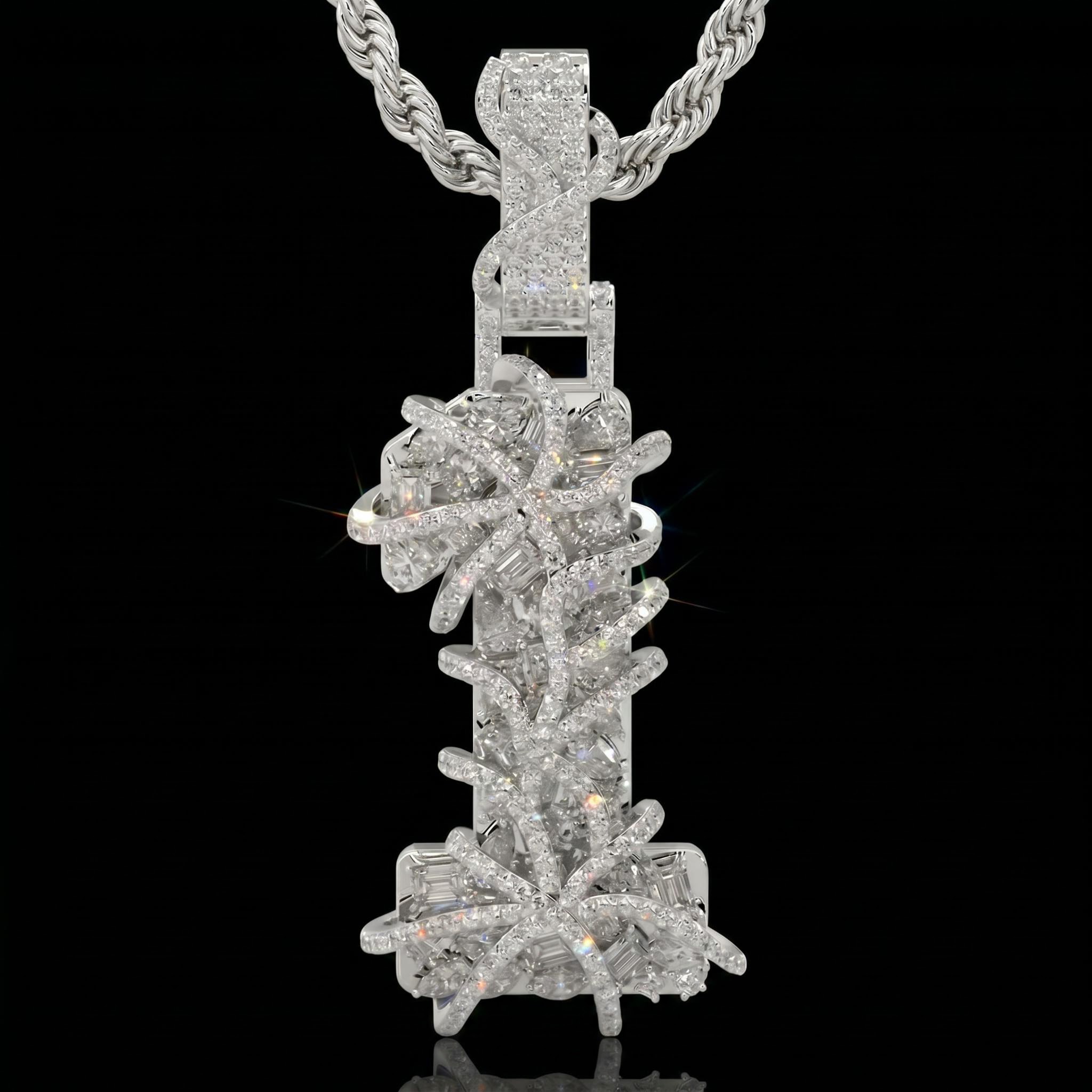 Iced Out Number 1 Thorn Pendant