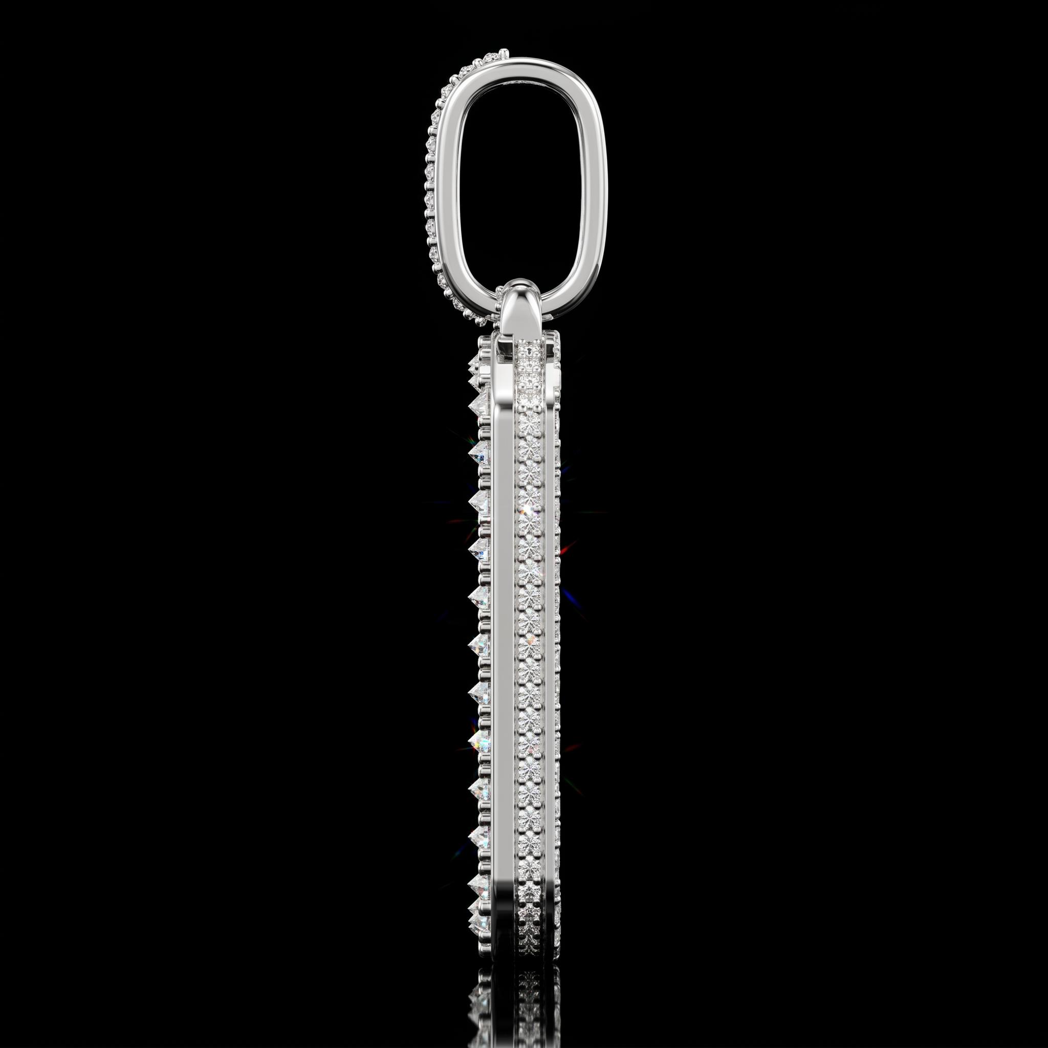 Upside Down Inverted Diamond Icy-Filled Customized Photo Dog Tag Pendant Upside Down Inverted Diamond Icy-Filled Customized Photo Dog Tag Pendant