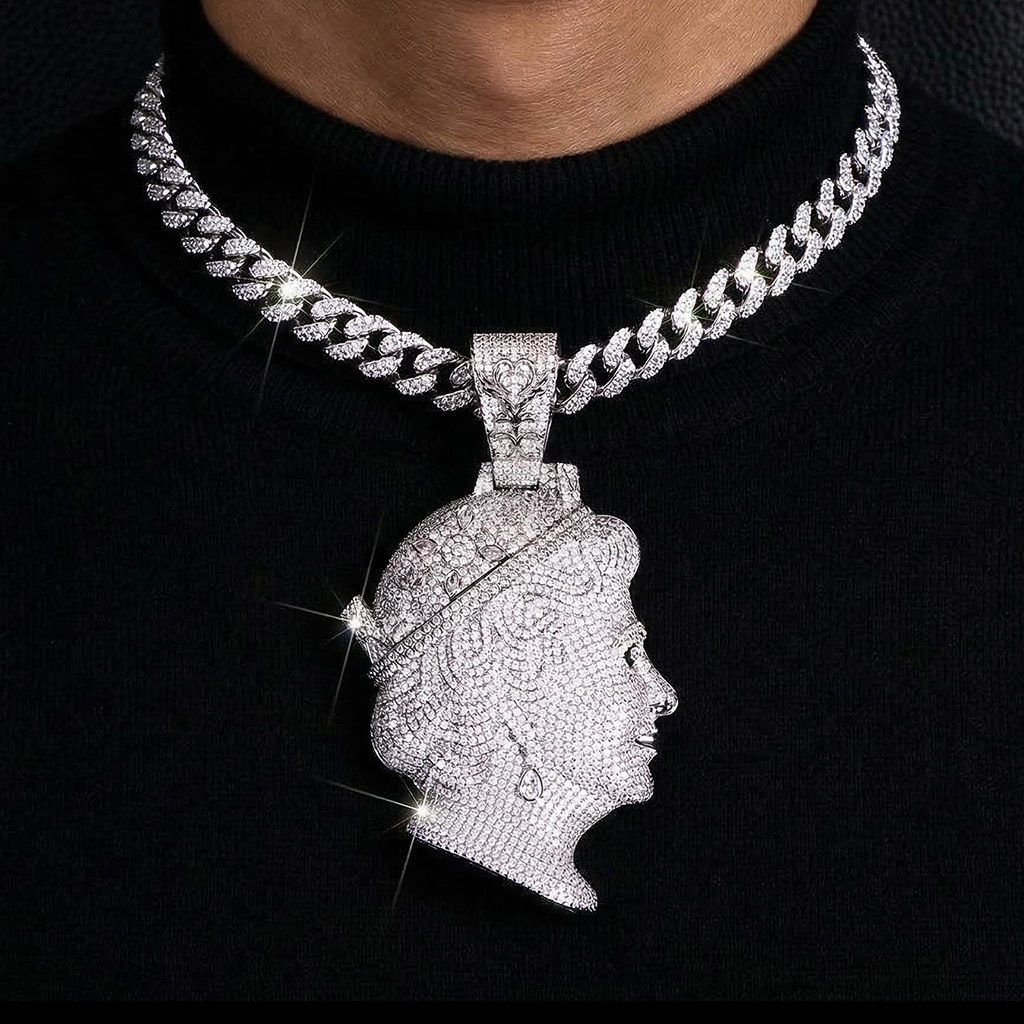 Iced Out Dual Queen Pendant