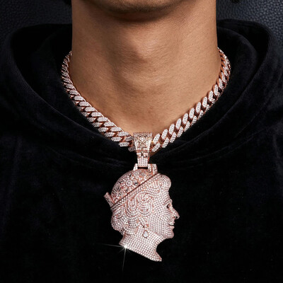 Iced Out Dual Queen Elizabeth Pendant