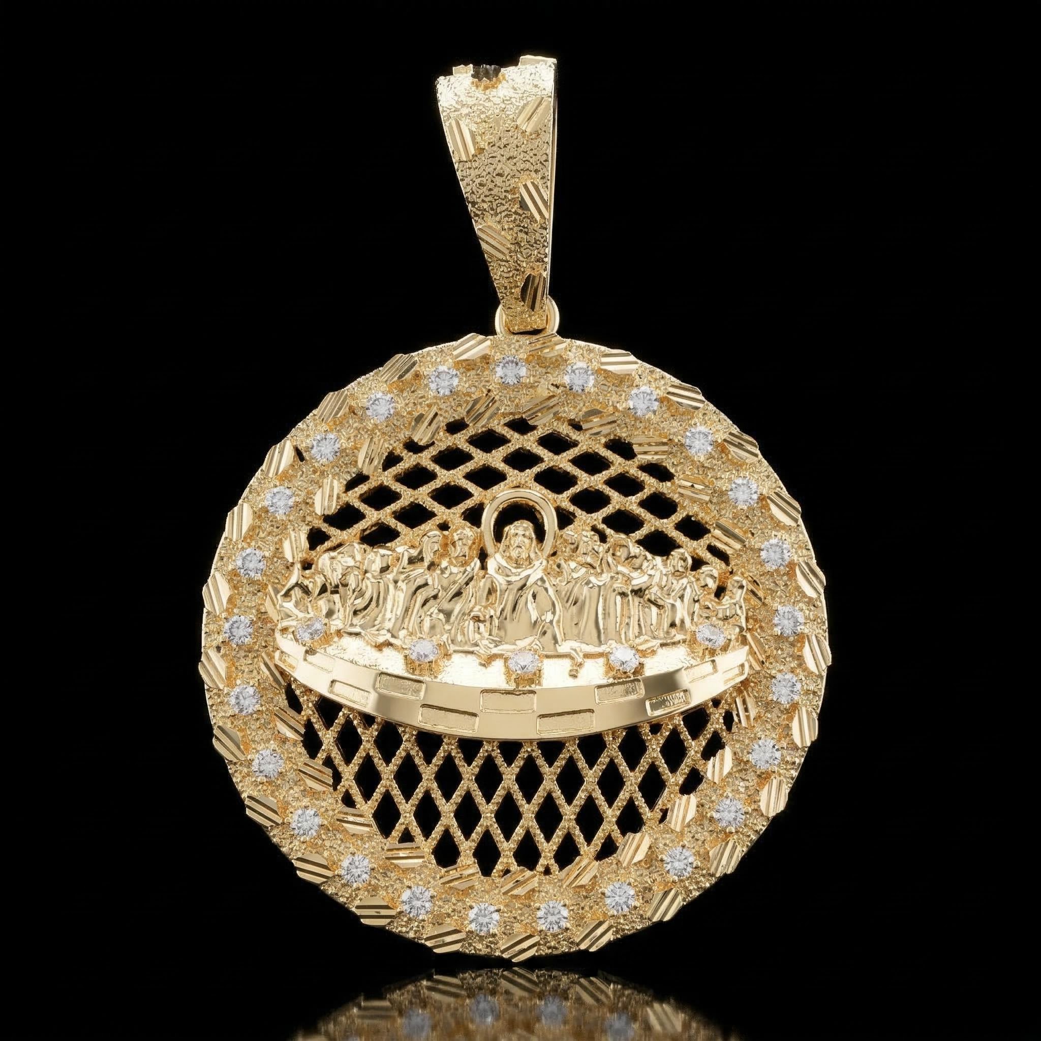 Iced Out The Last Supper Nugget Pendant