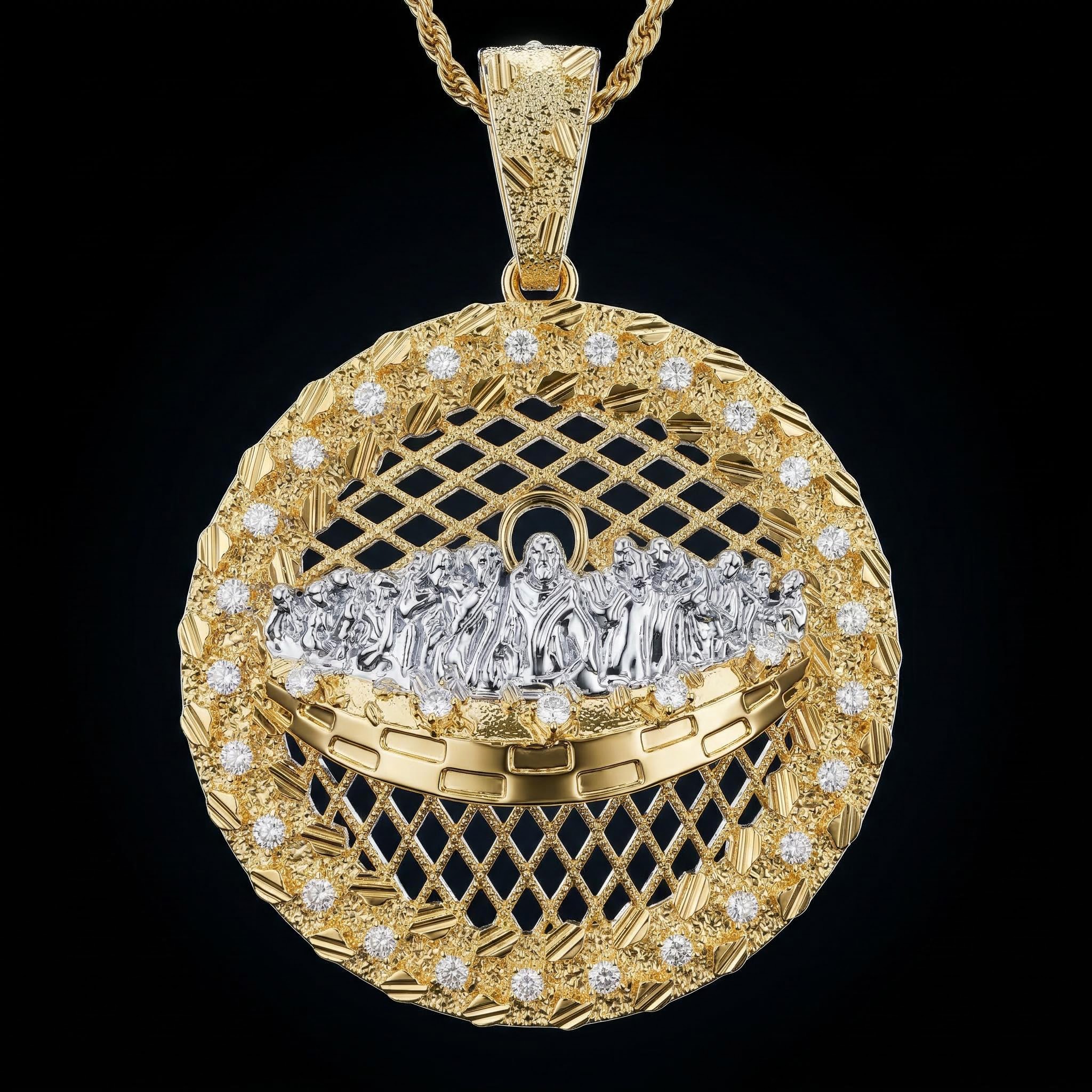 Iced Out The Last Supper Nugget Pendant