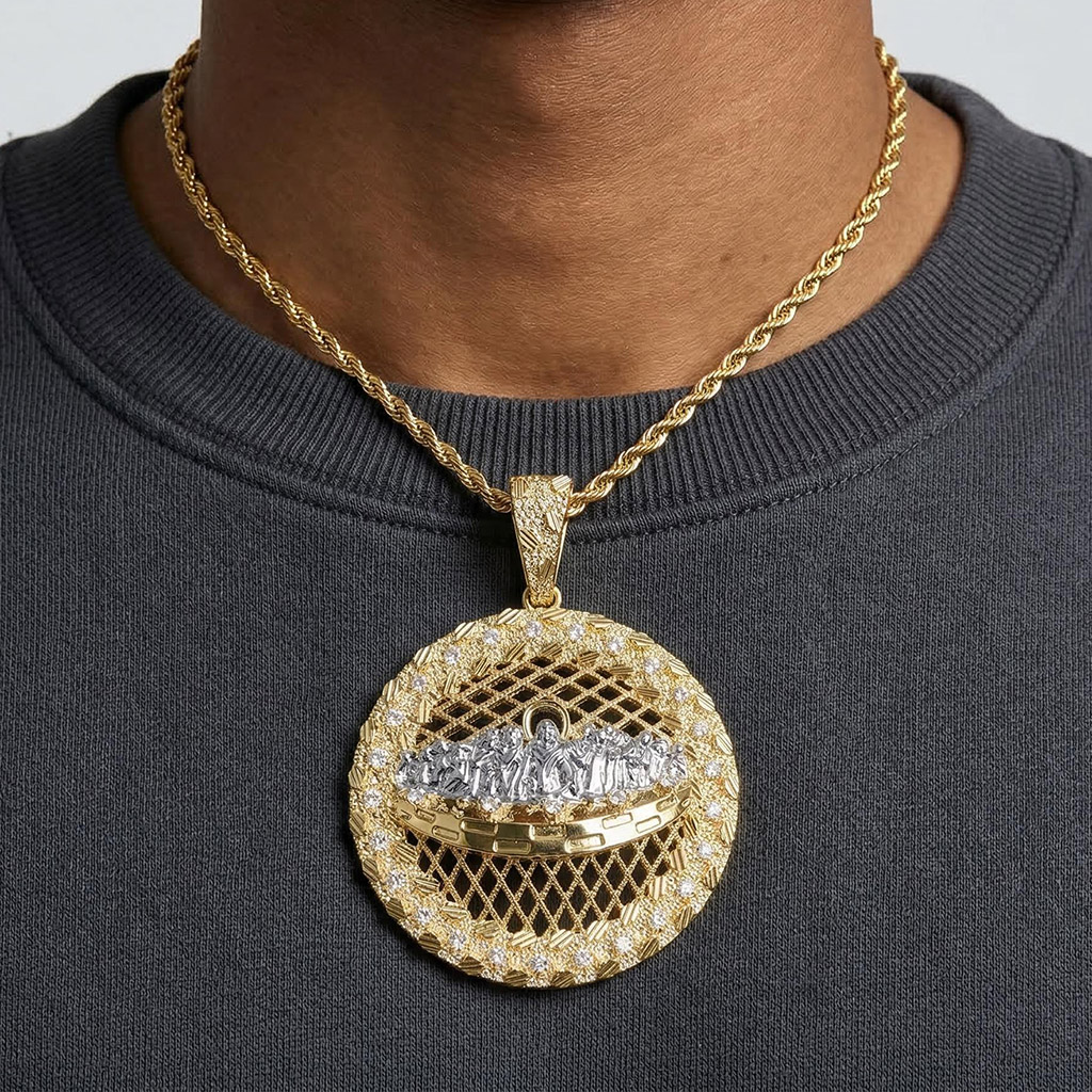 Iced Out The Last Supper Nugget Pendant