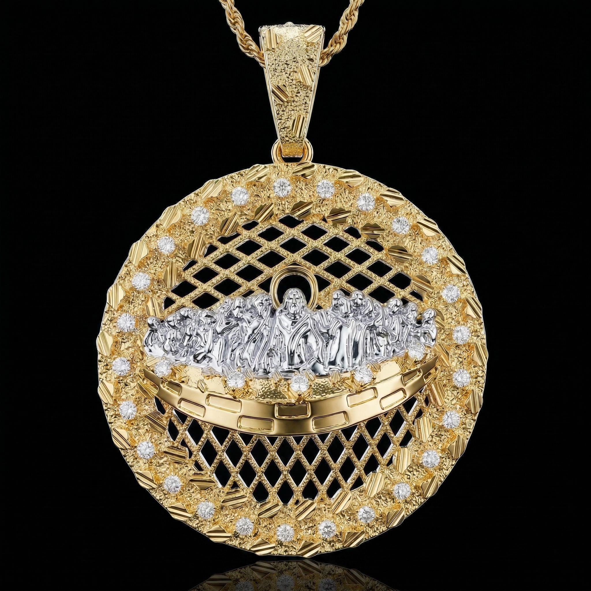 Iced Out The Last Supper Nugget Pendant