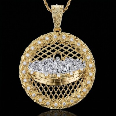 Iced Out The Last Supper Nugget Pendant