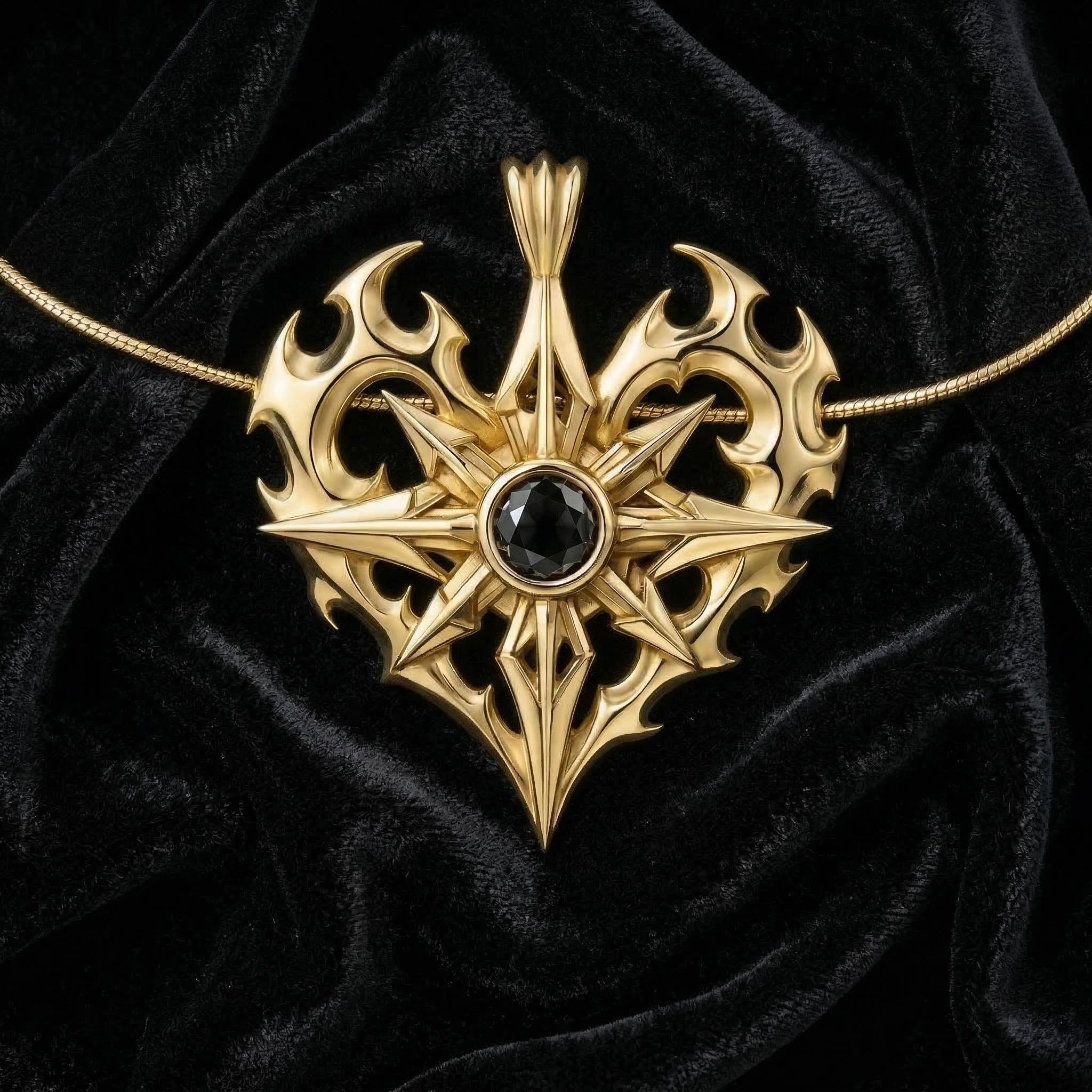 Men's Edgy Vintage Black Diamond S925 Silver Pendant