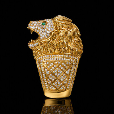 Iced Out Lion Head Ring