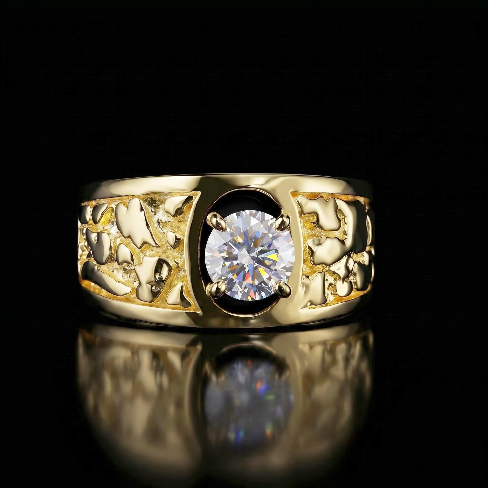 925 Silver & VVS1 Moissanite 1.2Ct Nugget Ring 925 Silver & VVS1 Moissanite 1.2Ct Nugget Ring