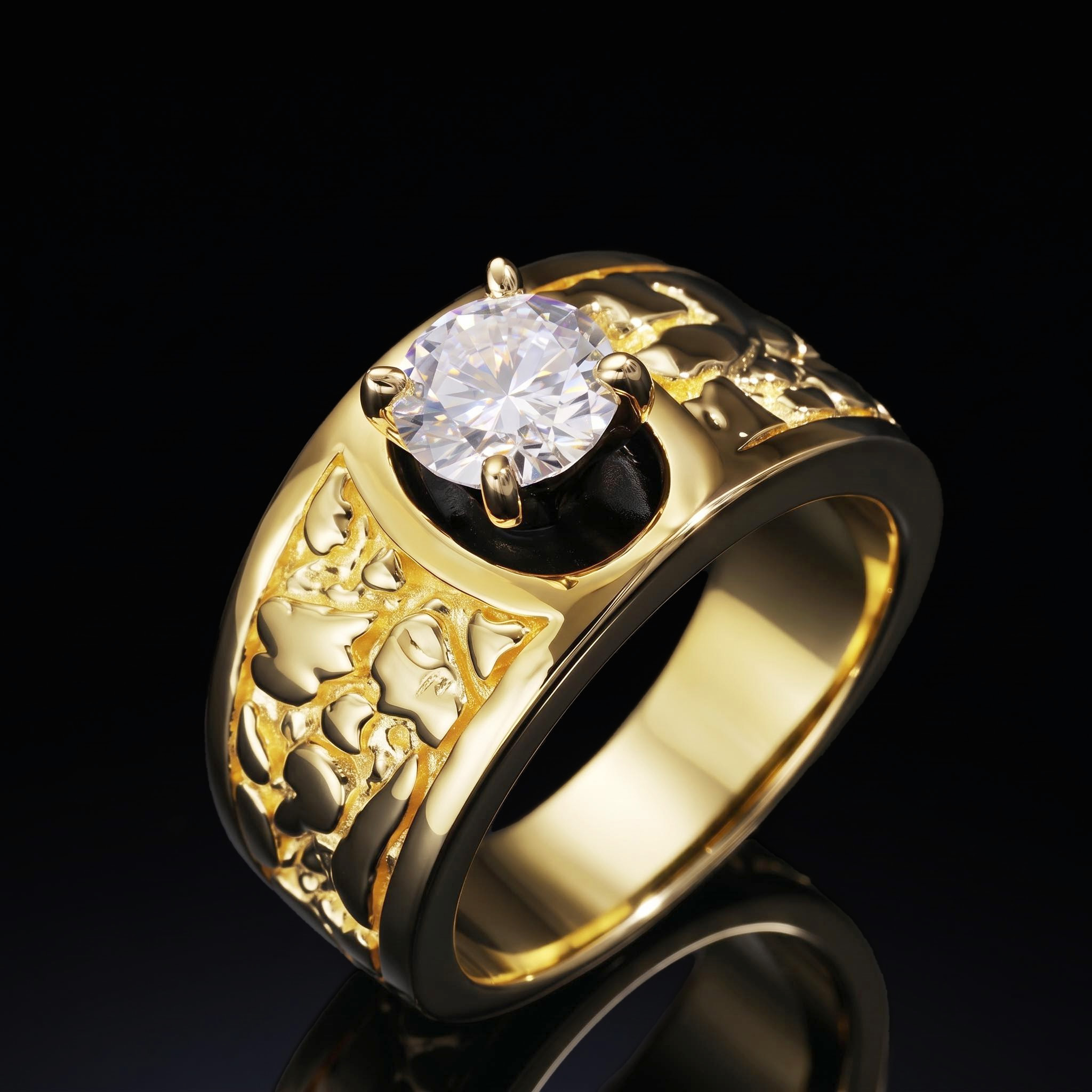 925 Silver & VVS1 Moissanite 1.2Ct Nugget Ring 925 Silver & VVS1 Moissanite 1.2Ct Nugget Ring