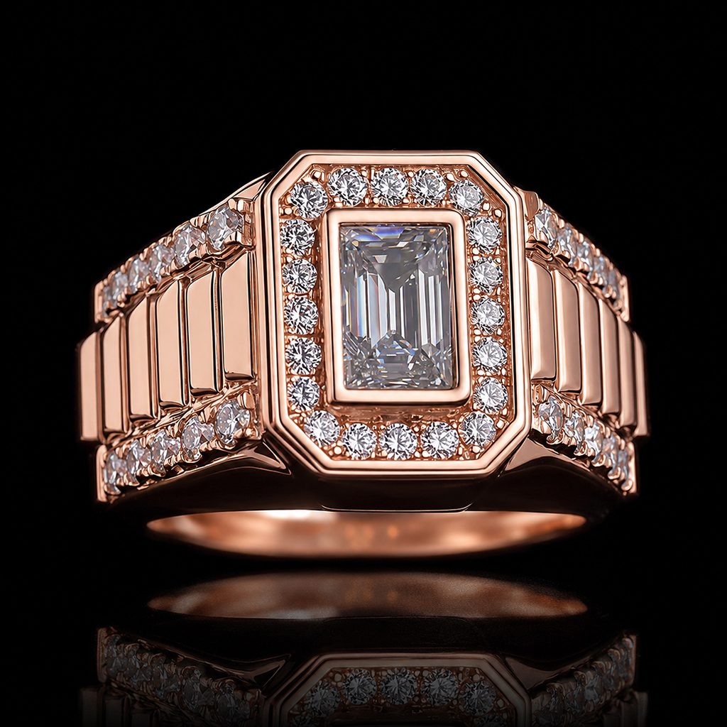 Iced Out Emerald-Cut Statement Ring