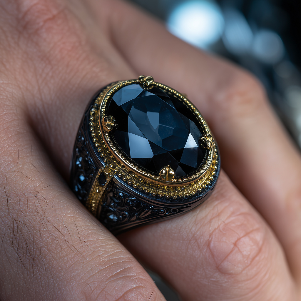 Iced Out Black Onyx Statement Ring Iced Out Black Onyx Statement Ring