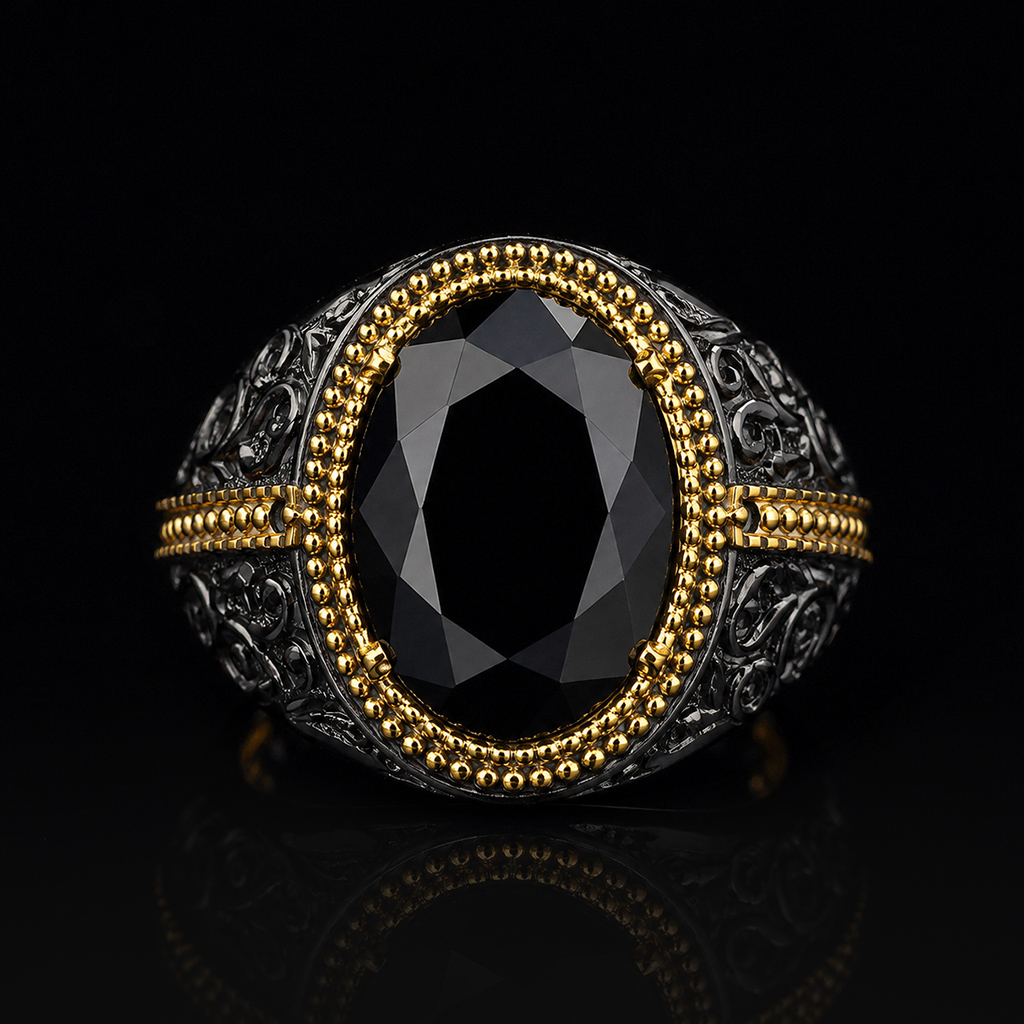 Iced Out Black Onyx Statement Ring Iced Out Black Onyx Statement Ring