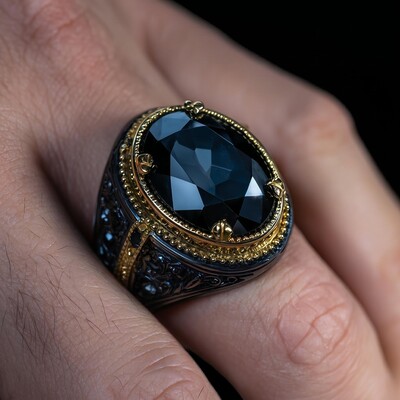Iced Out Black Onyx Statement Ring