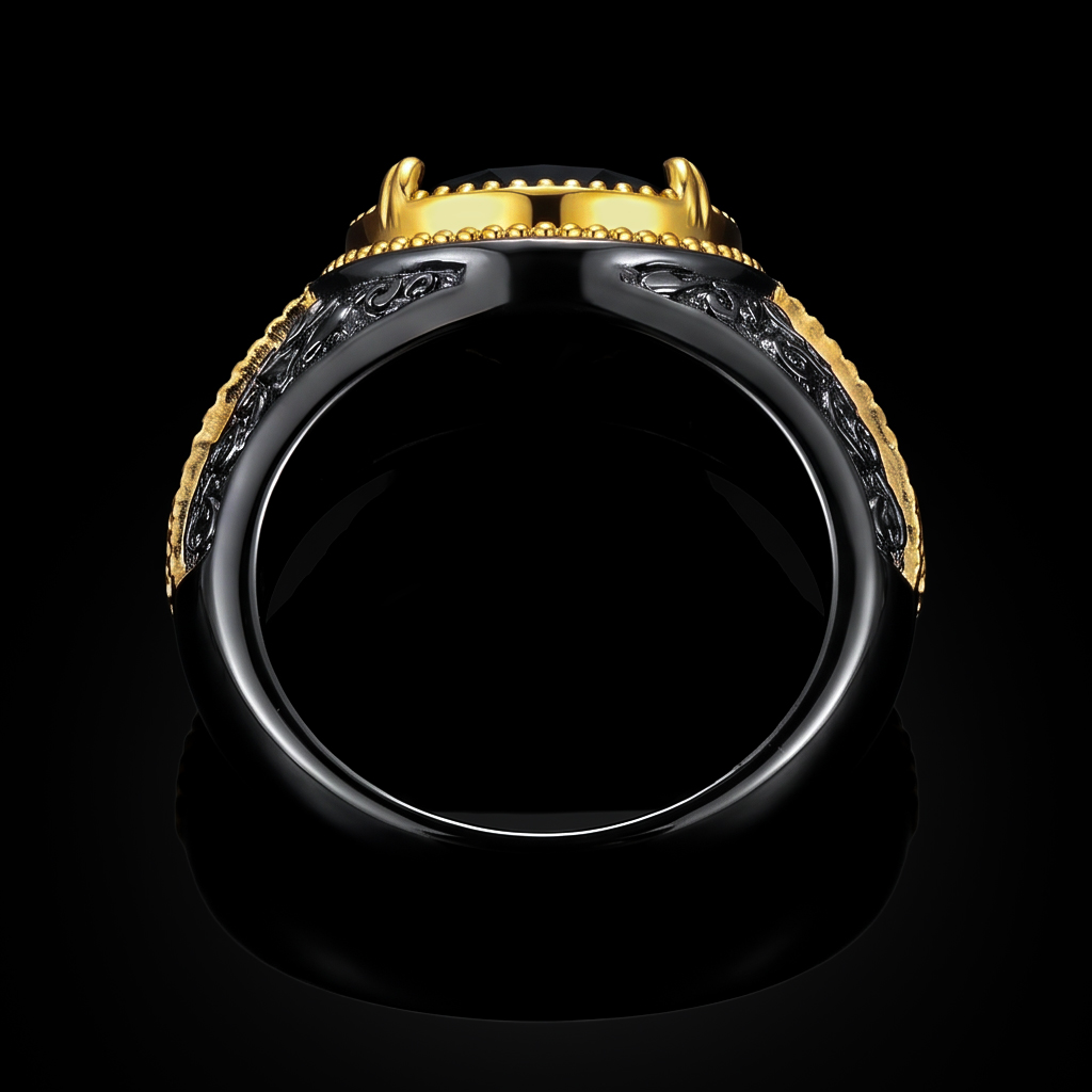 Iced Out Black Onyx Statement Ring