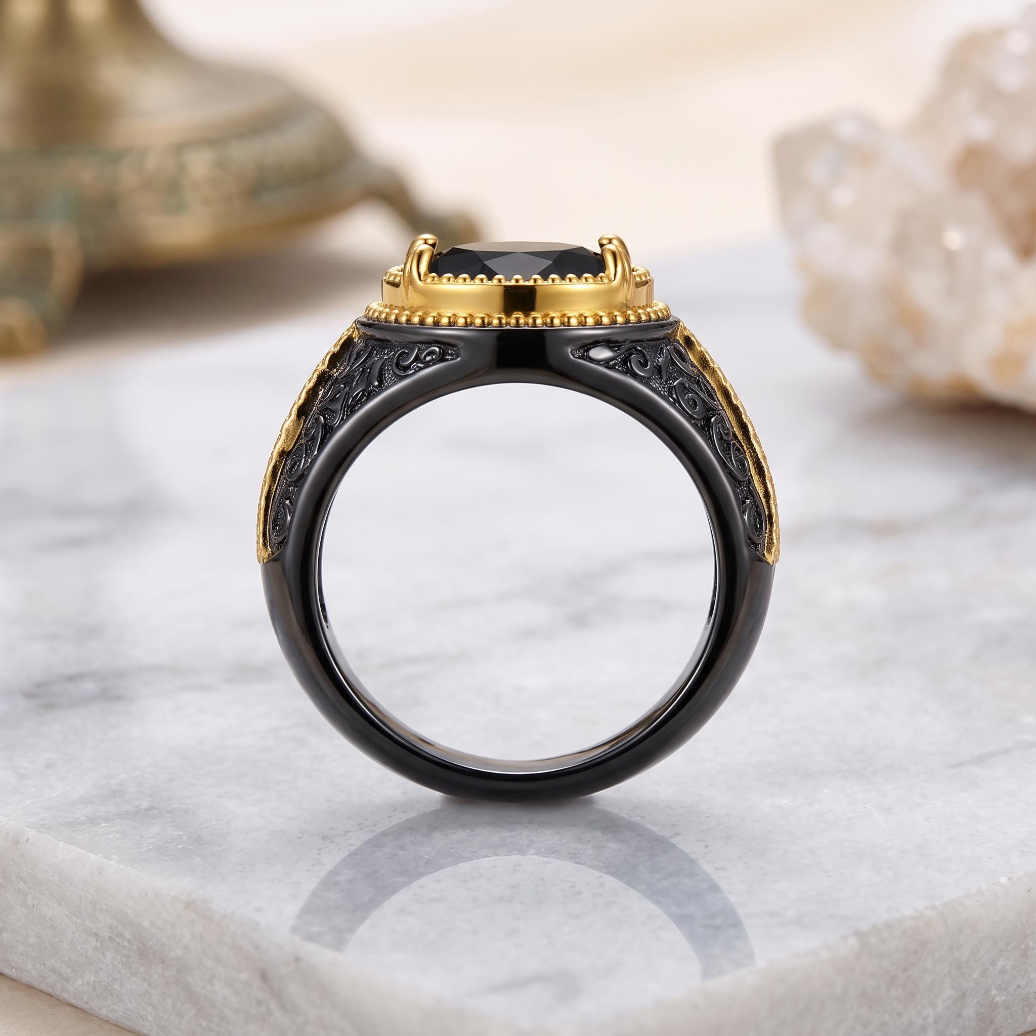 Iced Out Black Onyx Statement Ring Iced Out Black Onyx Statement Ring