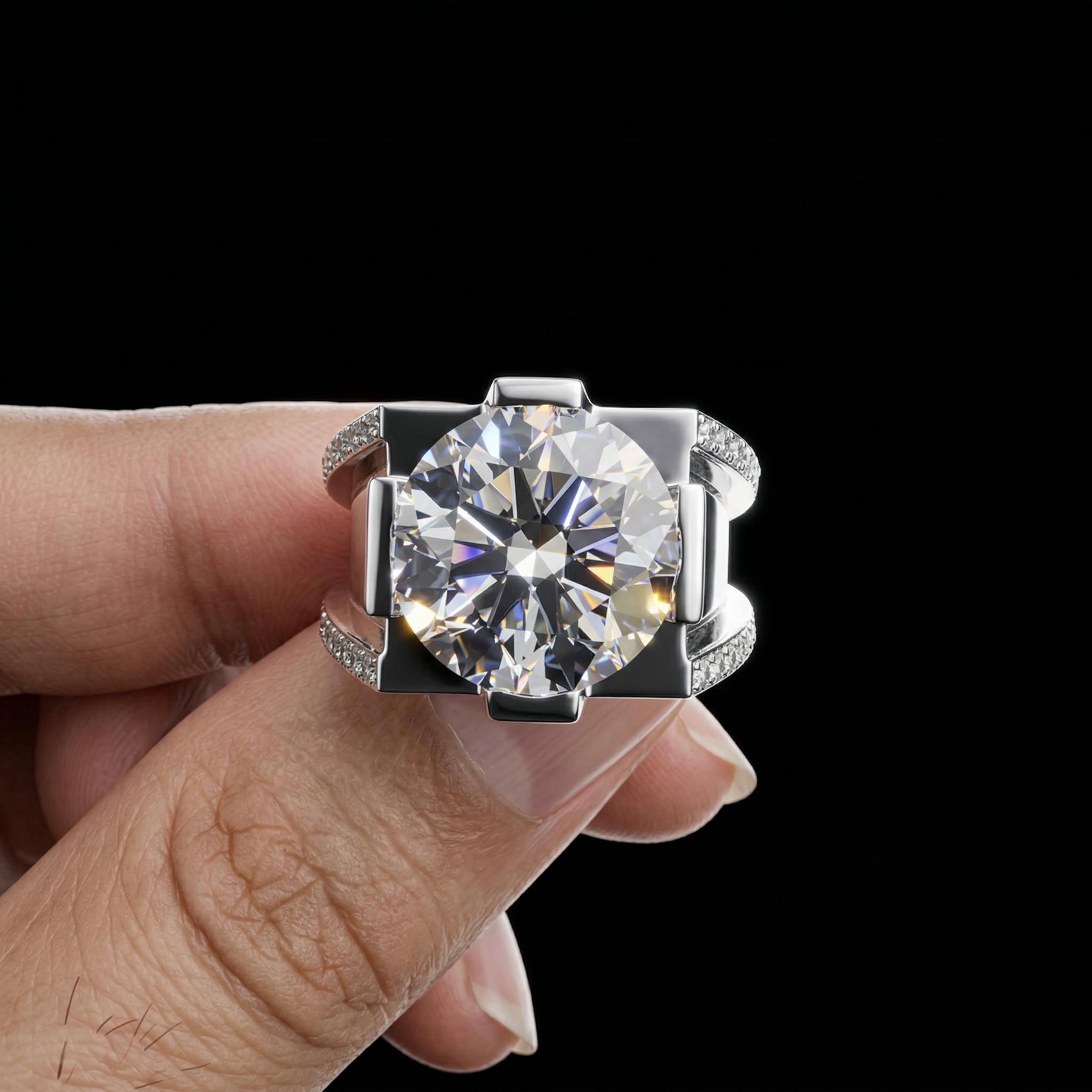 Iced Out 9.0 CT Round Cut Men's Ring