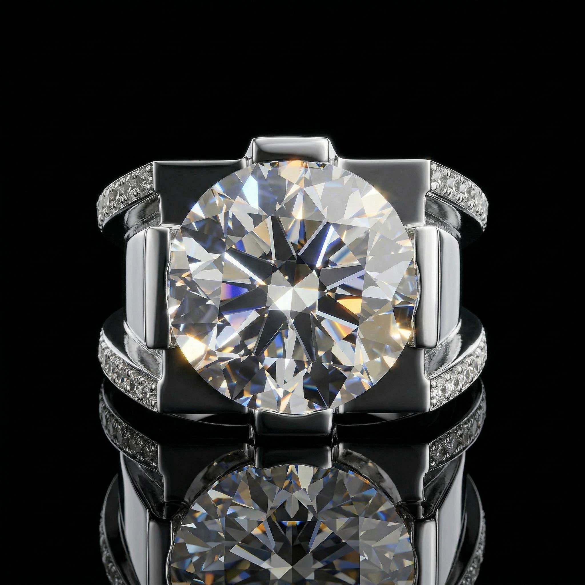 Iced Out 9.0 CT Round Cut Men's Ring