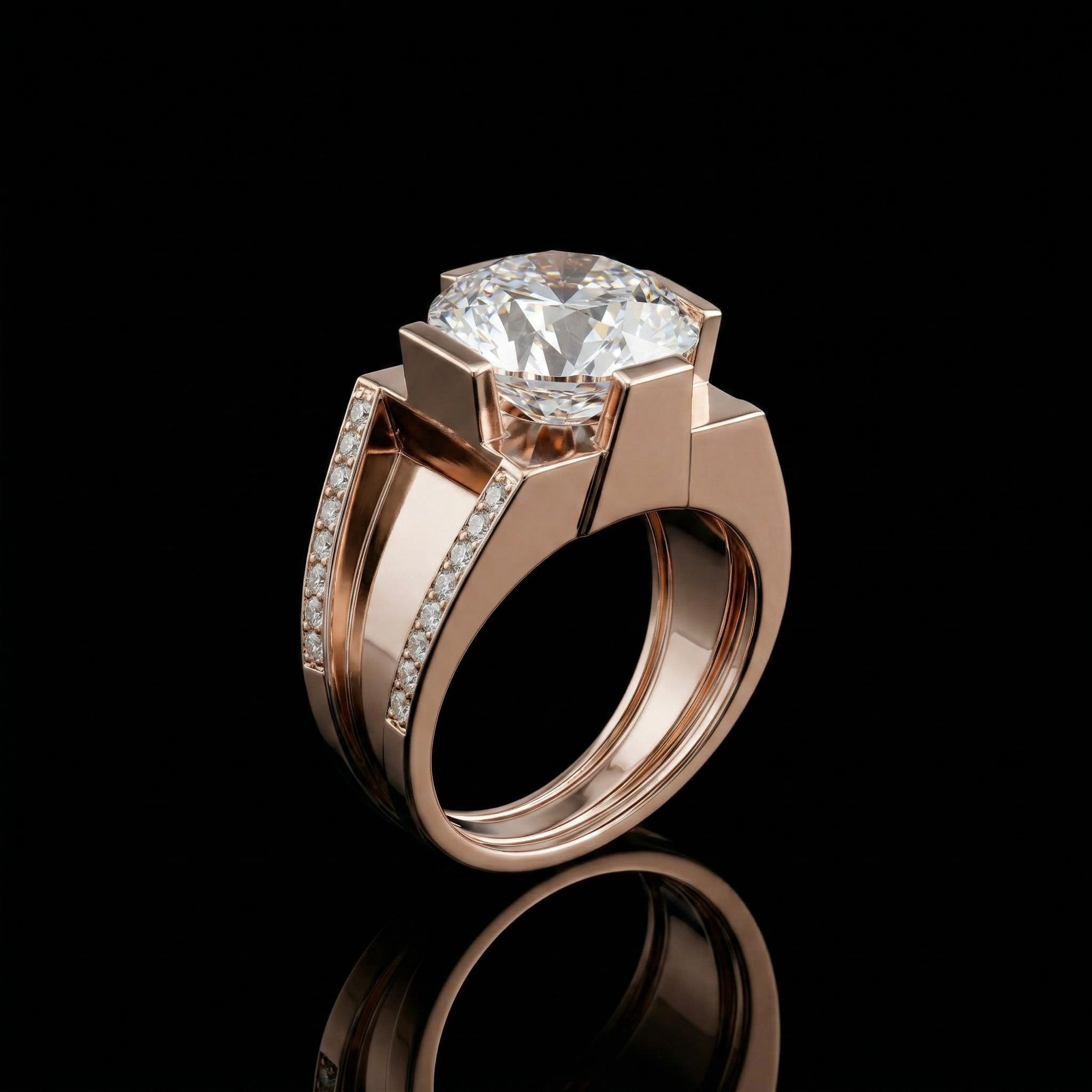 Iced Out 9.0 CT Round Cut Men's Ring Iced Out 9.0 CT Round Cut Men's Ring