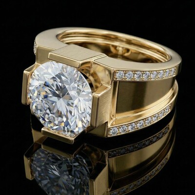 Iced Out 9.0 CT Round Cut Men's Ring