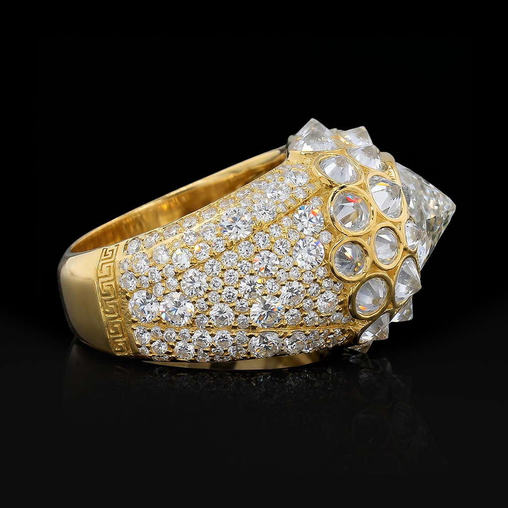 Iced Out Upside Down Inverted Cushion Cut Men's Ring Iced Out Upside Down Inverted Cushion Cut Men's Ring