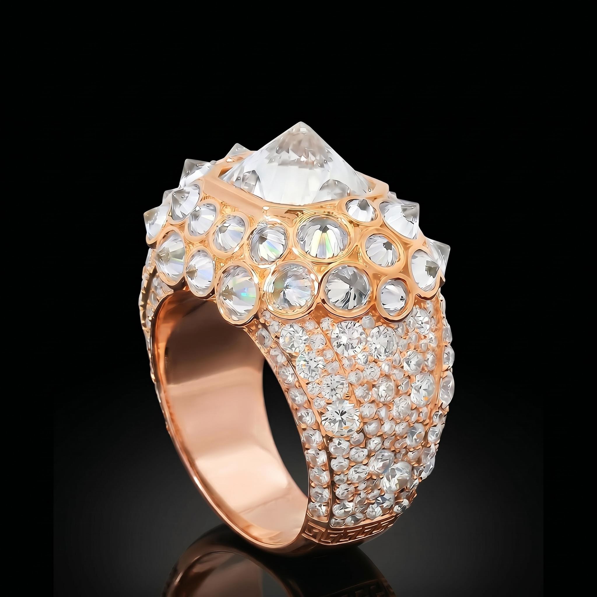 Iced Out Upside Down Inverted Cushion Cut Men's Ring Iced Out Upside Down Inverted Cushion Cut Men's Ring