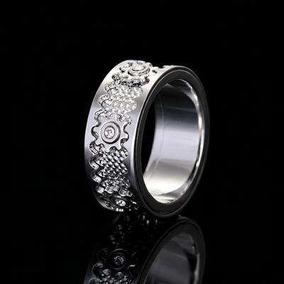 Rotating Gear Spinner Fidget Ring