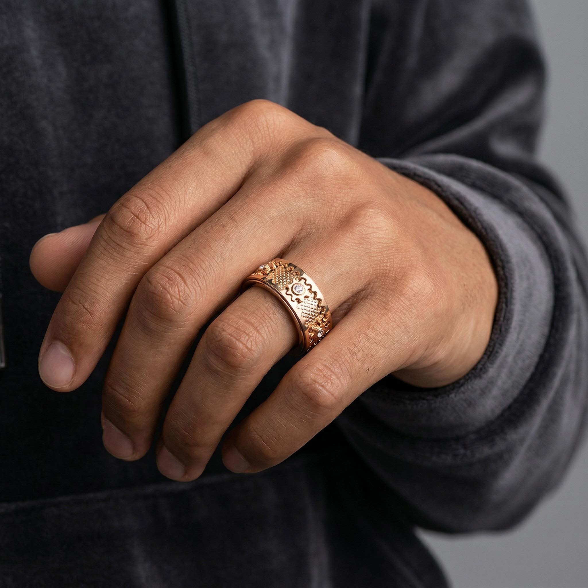 Rotating Gear Spinner Fidget Ring Rotating Gear Spinner Fidget Ring