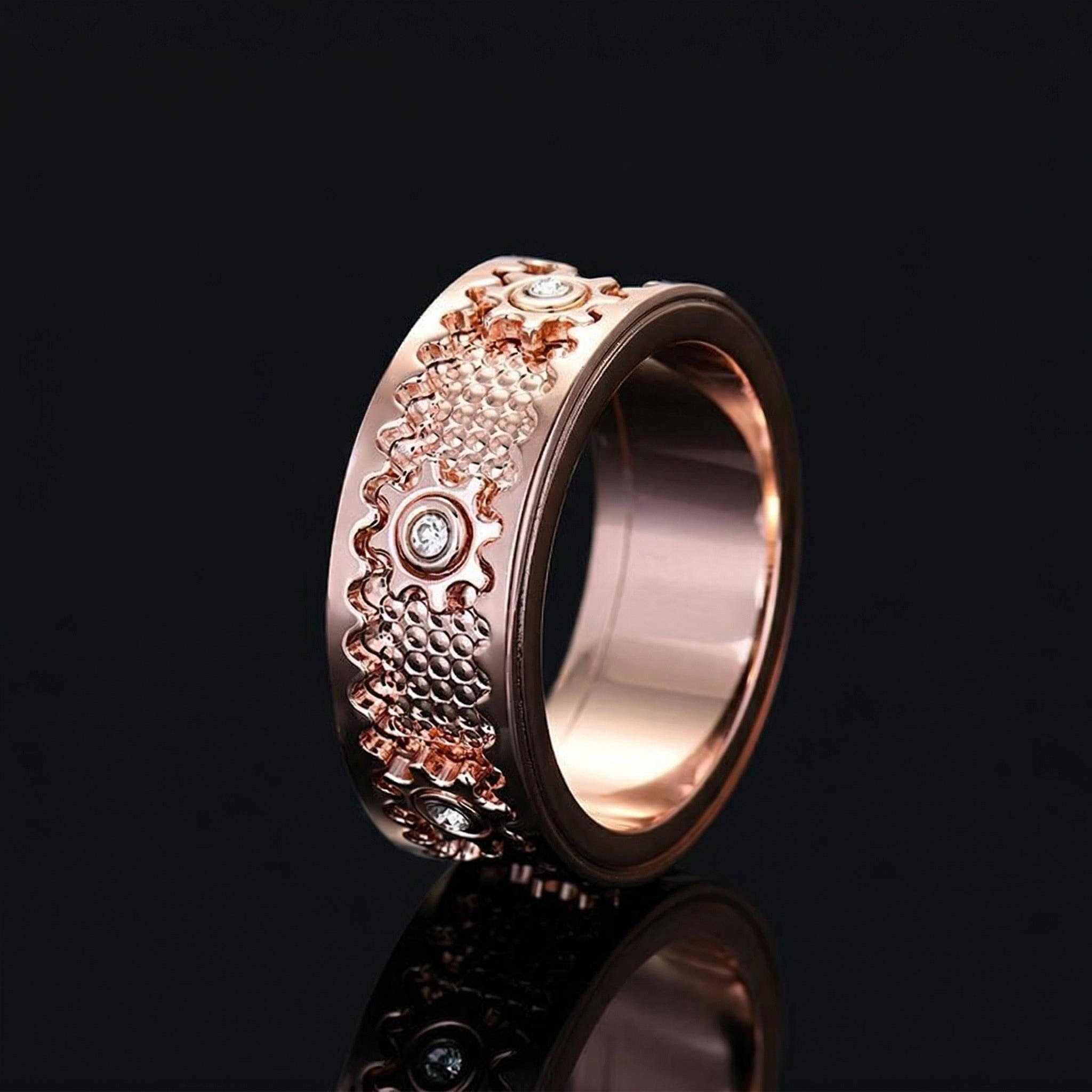 Rotating Gear Spinner Fidget Ring Rotating Gear Spinner Fidget Ring