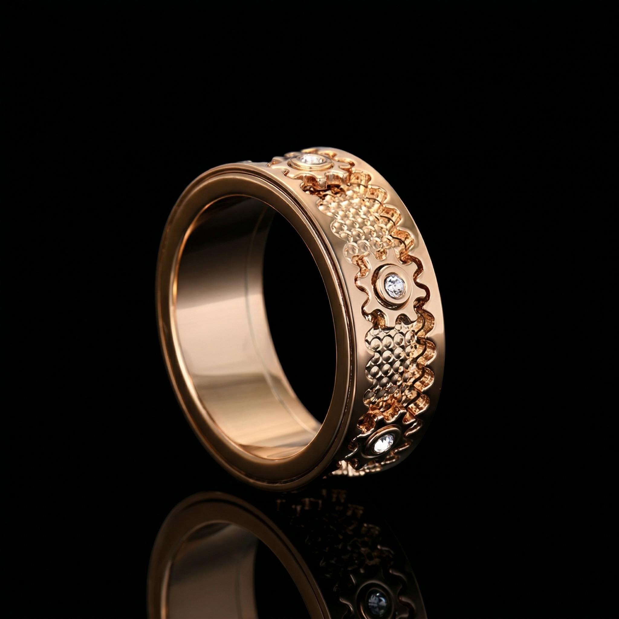 Rotating Gear Spinner Fidget Ring Rotating Gear Spinner Fidget Ring