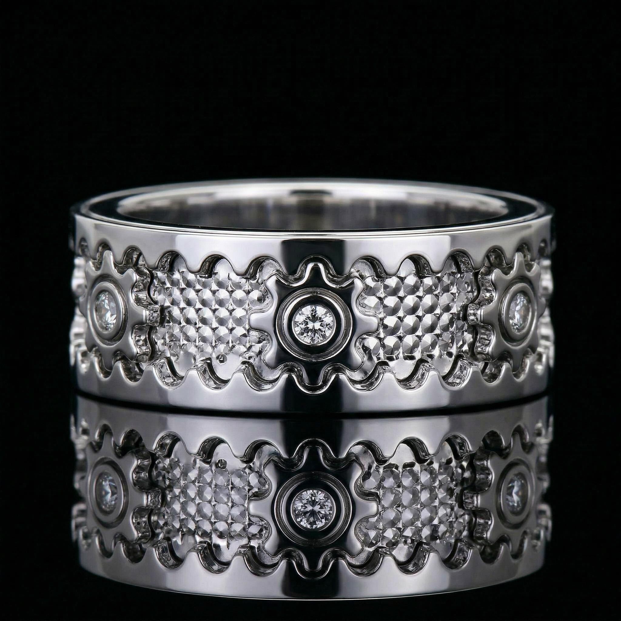 Rotating Gear Spinner Fidget Ring
