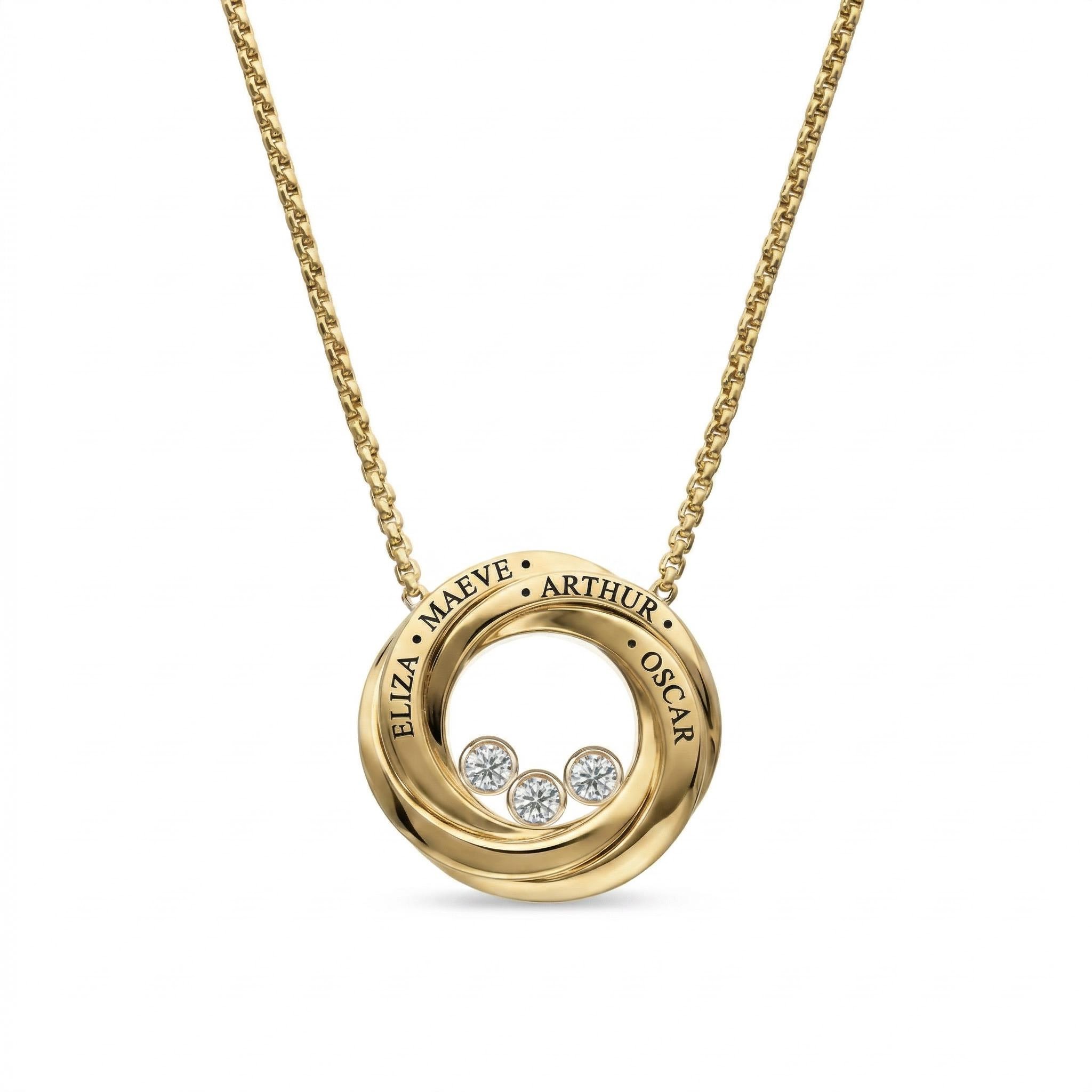 1.5 ct.tw. Intertwined Circle Dancing Diamond VVS Moissanite S925 Silver Pendant Necklace