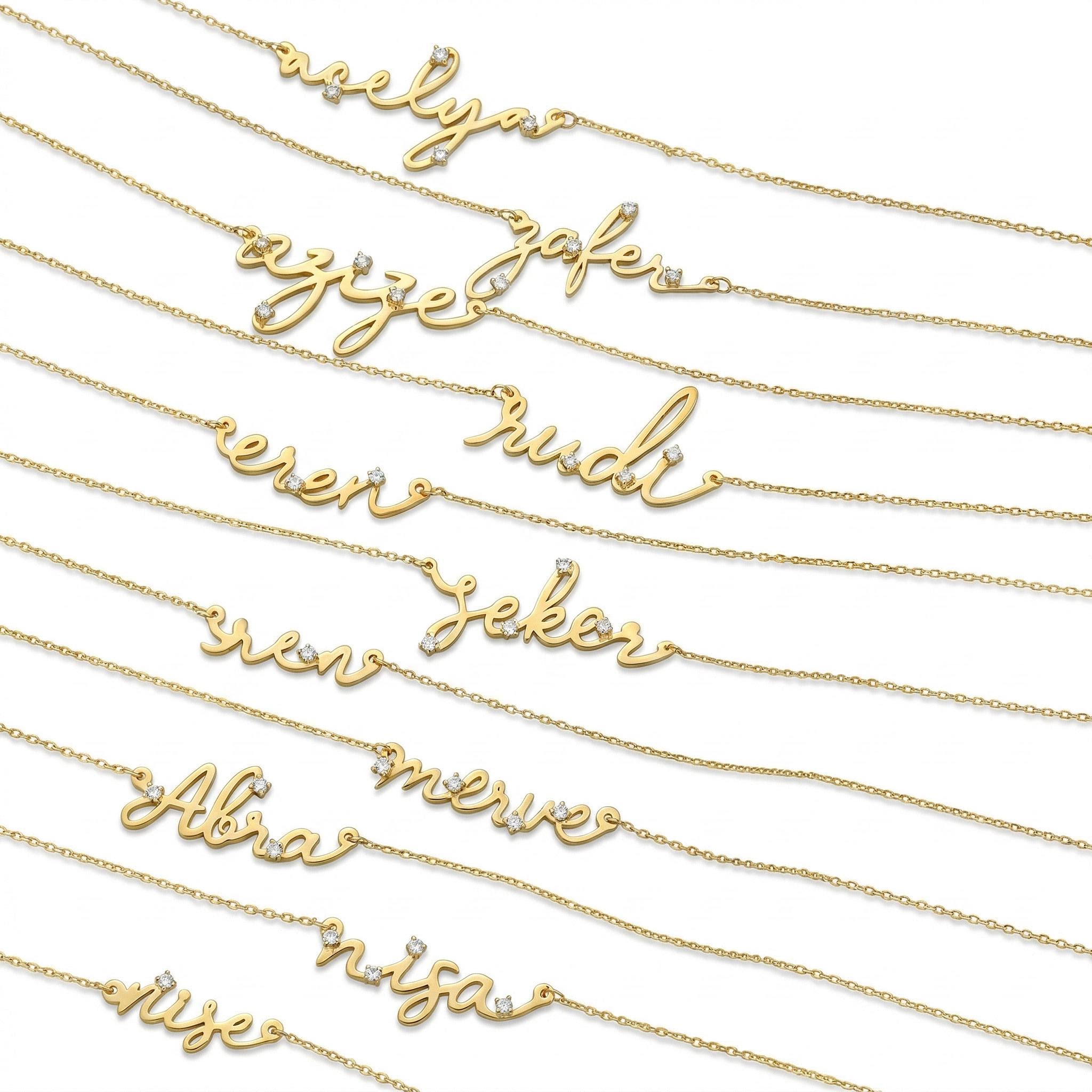 Custom Delicate Name with Diamond S925 Silver Necklace