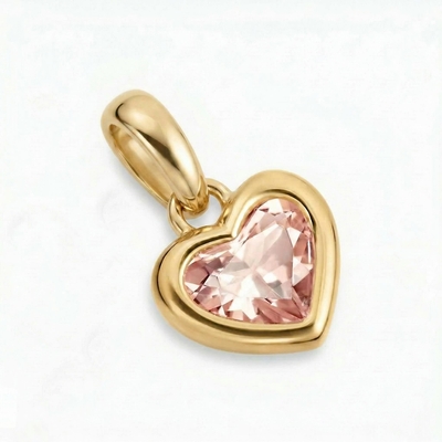 Customizable Photo with Pink Heart Cut S925 Silver Pendant Necklace