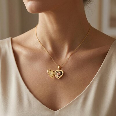 Customizable Photo with Pink Heart Cut S925 Silver Pendant Necklace