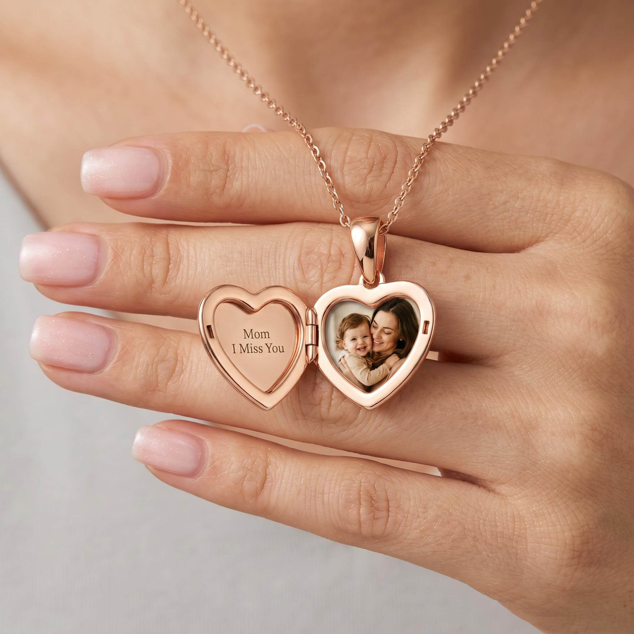 Customizable Photo with Pink Heart Cut S925 Silver Pendant Necklace Customizable Photo with Pink Heart Cut S925 Silver Pendant Necklace