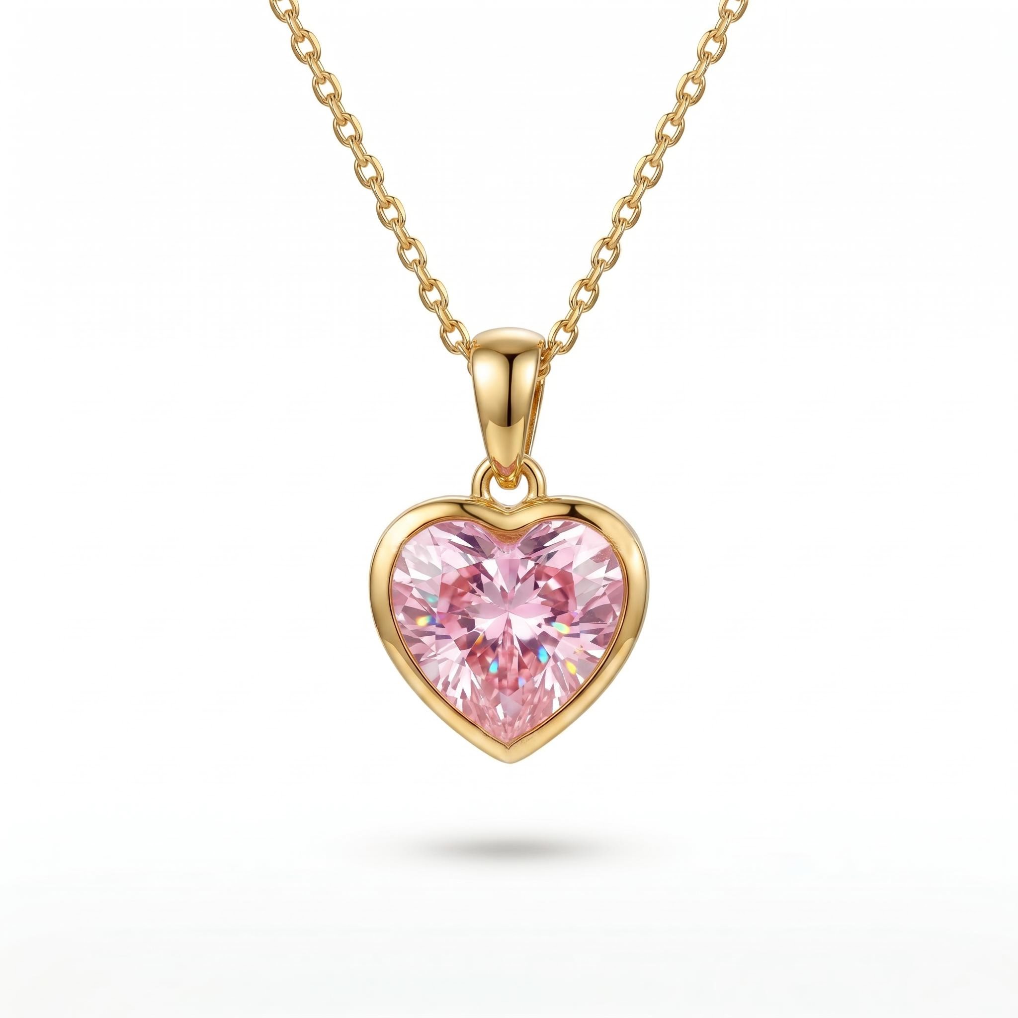 Customizable Photo with Pink Heart Cut S925 Silver Pendant Necklace Customizable Photo with Pink Heart Cut S925 Silver Pendant Necklace