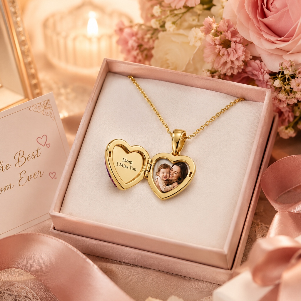 2CT Customizable Photo with Pink Heart Cut S925 Silver Pendant Necklace