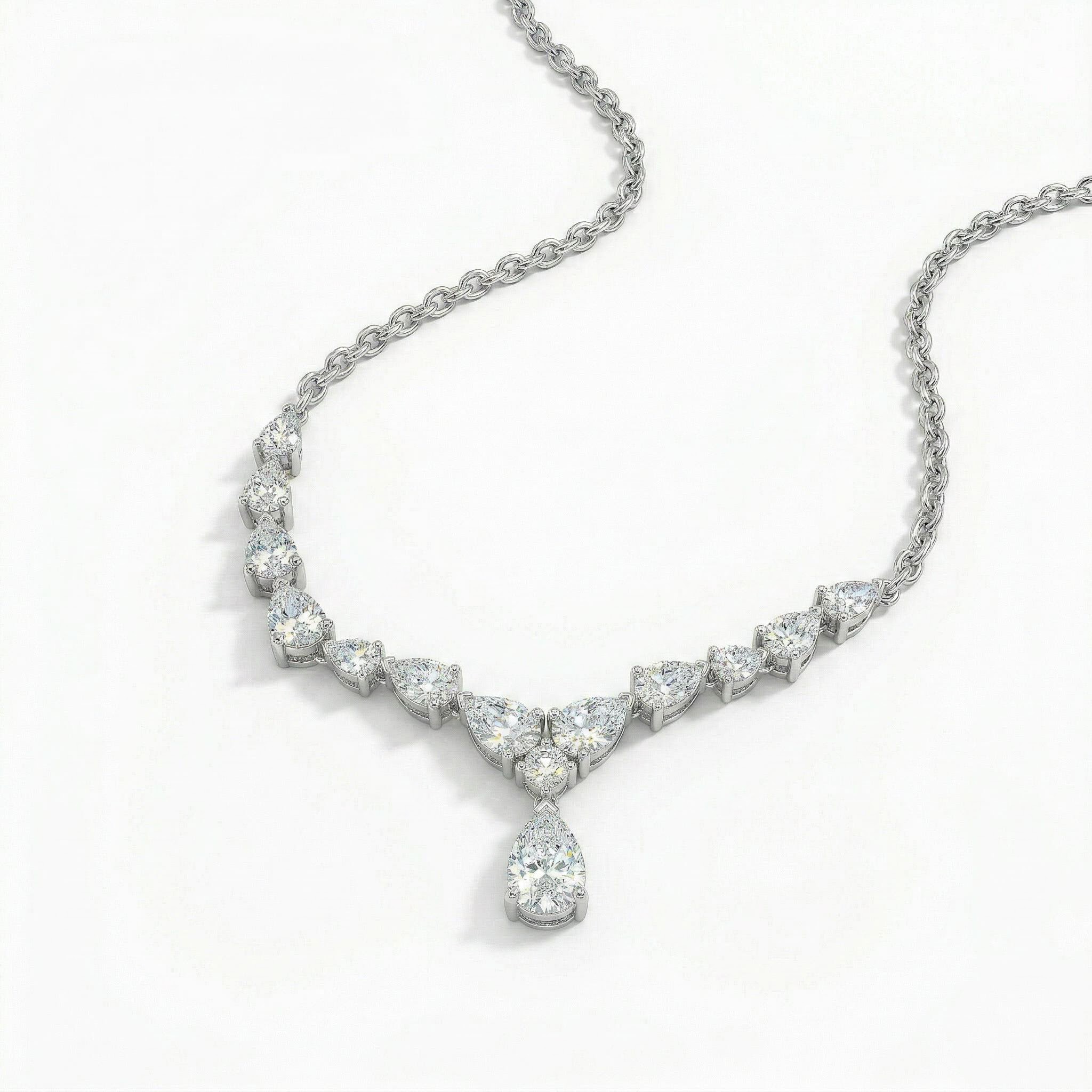 1.24 ct.tw. Chic Pear Cut Drop VVS Moissanite Necklace