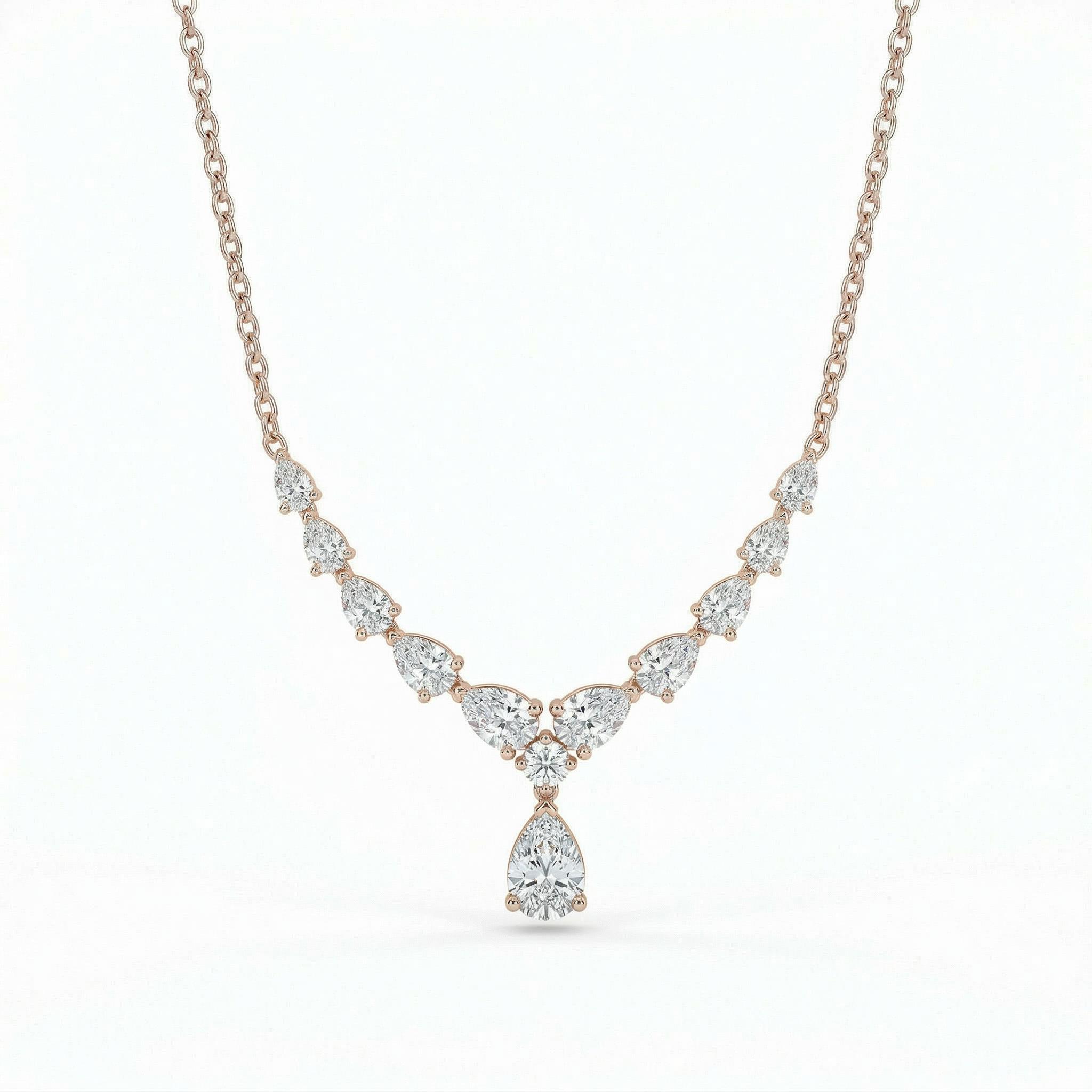 1.24 ct.tw. Chic Pear Cut Drop VVS Moissanite Necklace