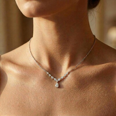 1.24 ct.tw. Chic Pear Cut Drop VVS Moissanite Necklace