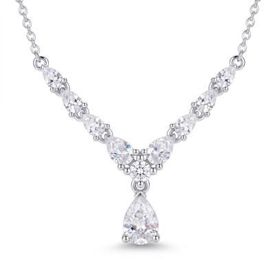 3.23 ct.tw. Chic Pear Cut Drop VVS Moissanite Necklace