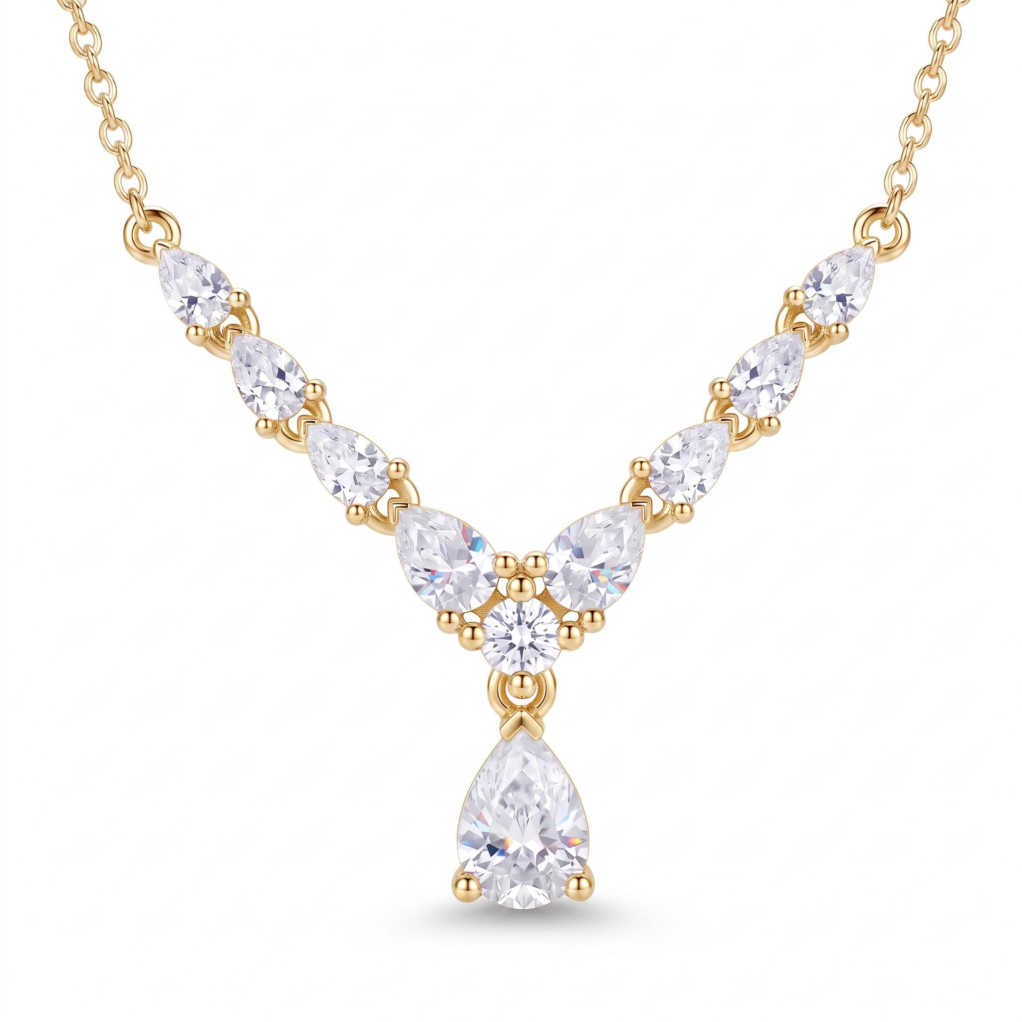 3.23 ct.tw. Chic Pear Cut Drop VVS Moissanite Necklace